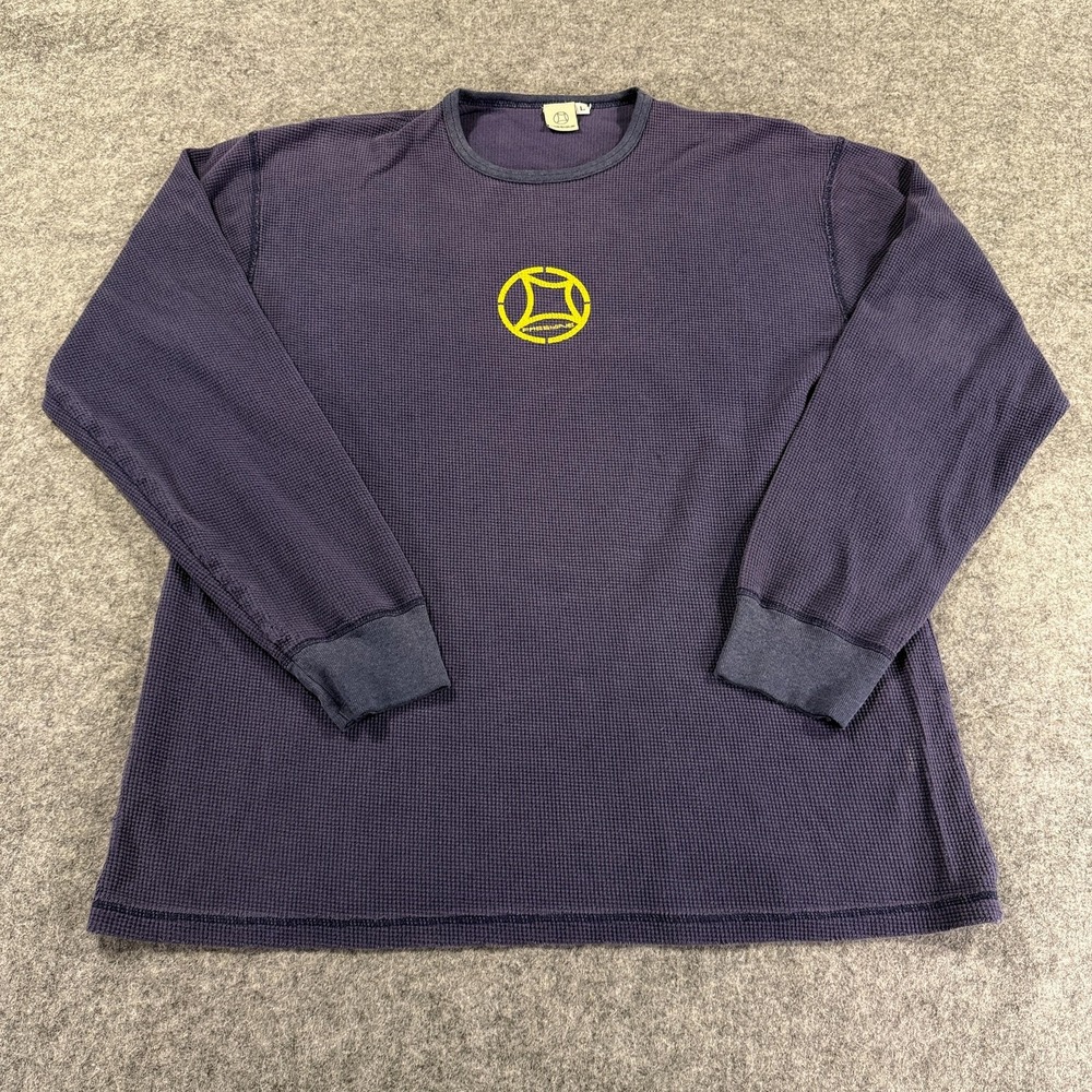 Vtg Y2K Freshjive Shirt‎ Mens Large Navy Blue Waffle Thermal Skate Streetwear